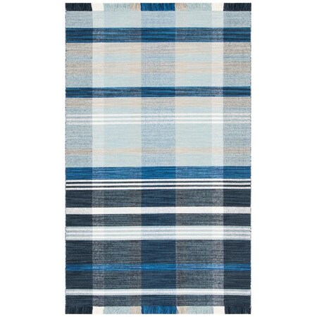 Safavieh 5 x 8 ft. Striped Kilim Flat Weave Rectangle Area Rug Navy & Charcoal STK703N-5